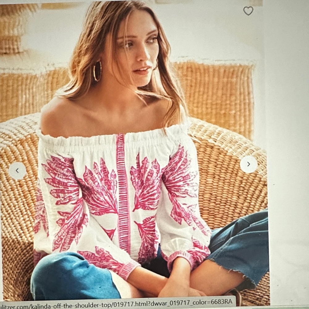 Lilly Pulitzer Kalinda Off-Shoulder Top - size m